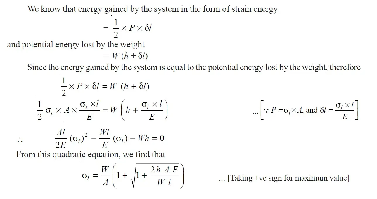 Impact Stress due to Impact Load