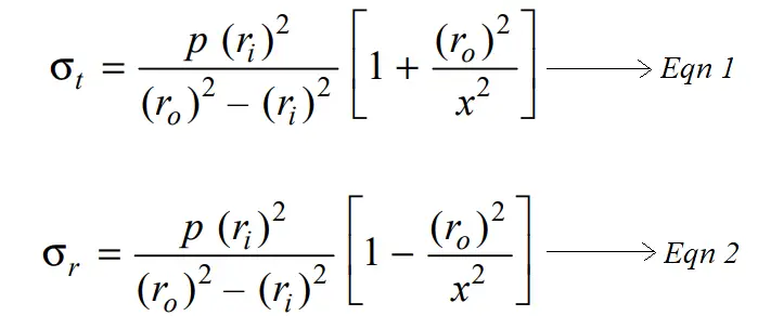 Stresses in Thick Cylindrical Shell from lames equation