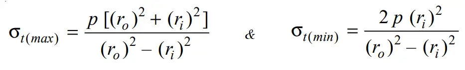 Stresses in Thick Cylindrical Shell from lames equation