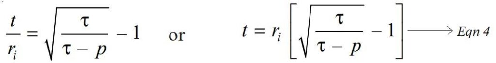 Thickness of thick cylindrical shell