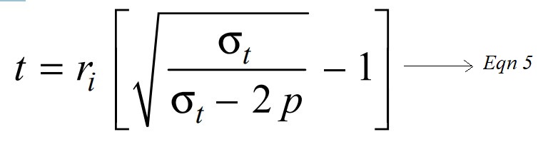 Thickness of Thick Cylindrical Shell from lames equation