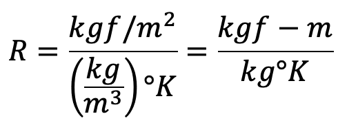 units of gas constant in MKS