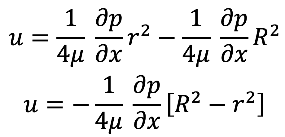 Velocity Distribution of Viscous Fluid in pipe