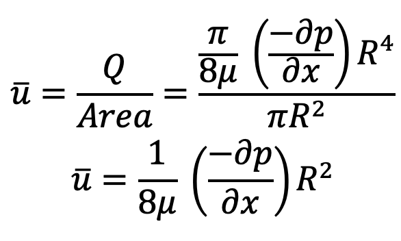 Average velocity of viscous fluid