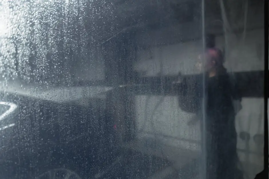 A person cleaning the exterior of a car with water and soap
